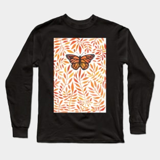 Monarch in the Orange Leaves Long Sleeve T-Shirt